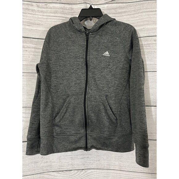 Adidas Grey Space Dye Zip Up Hoodie Jacket - Picture 1 of 2